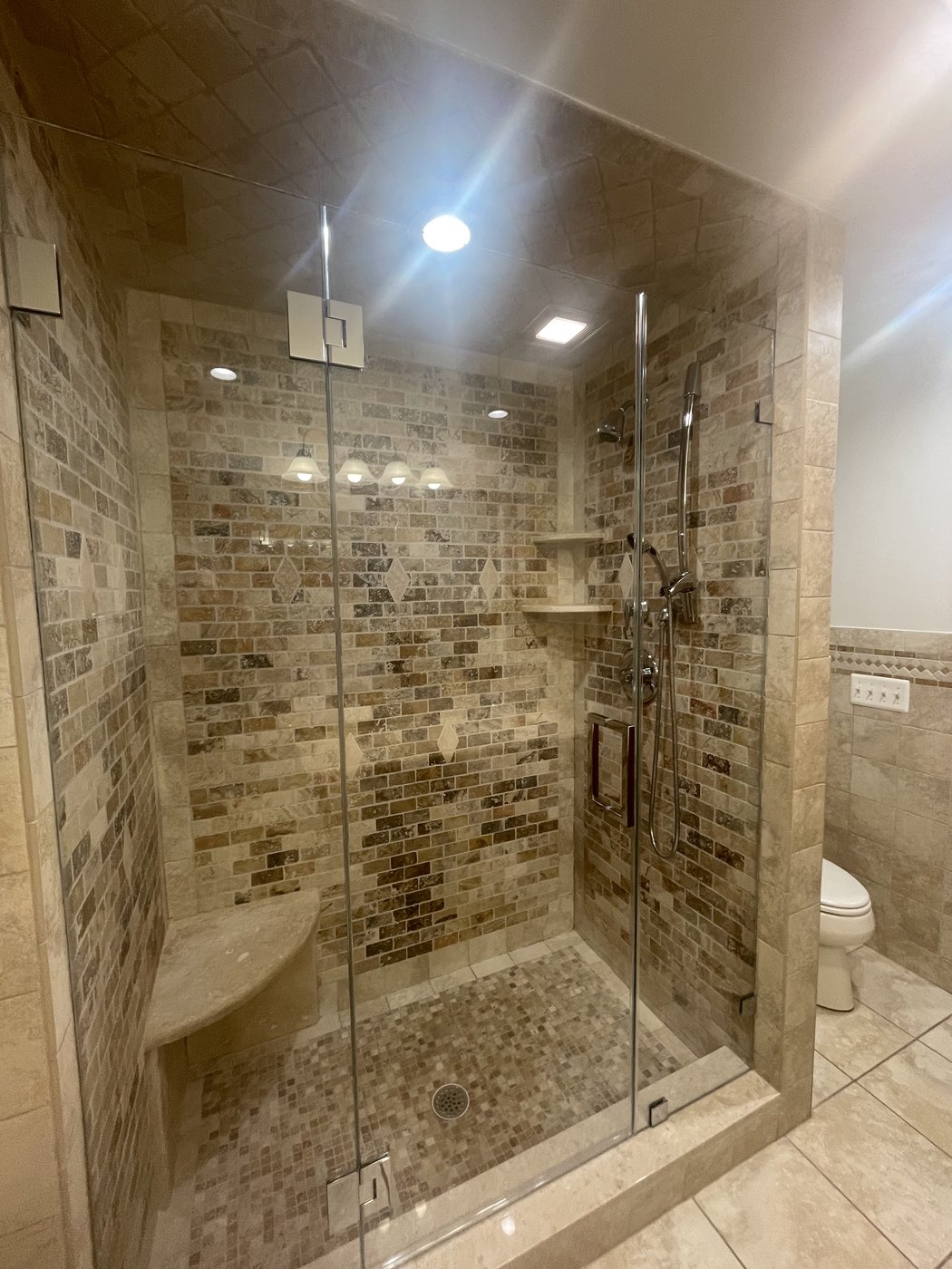 Travertine Master Bathroom